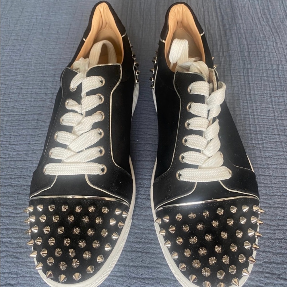 Christian Louboutin Black Studded Sneakers